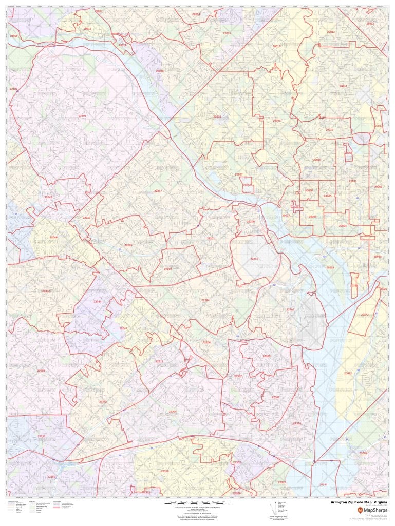 Arlington Zip Code Map Virginia 