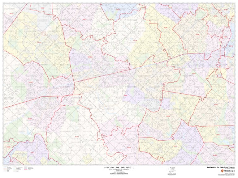 Fairfax City Zip Code Map Virginia Fairfax City County Zip Codes