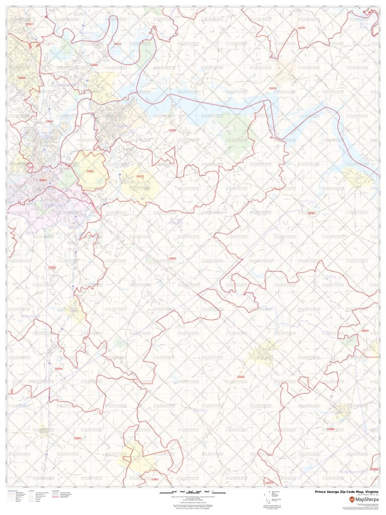 Prince George Zip Code Map, Virginia | Prince George County Zip Codes