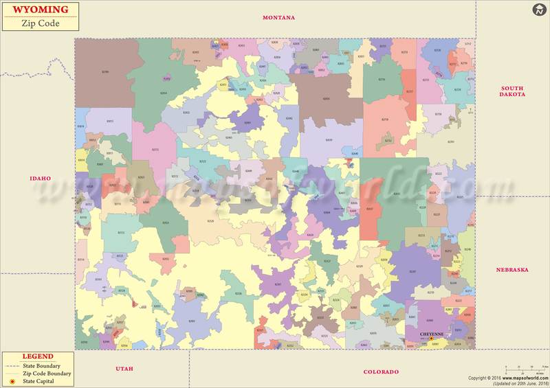 Wyoming Zip Code Map Wyoming Postal Code 5046