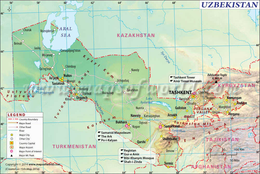 Uzbekistan Map