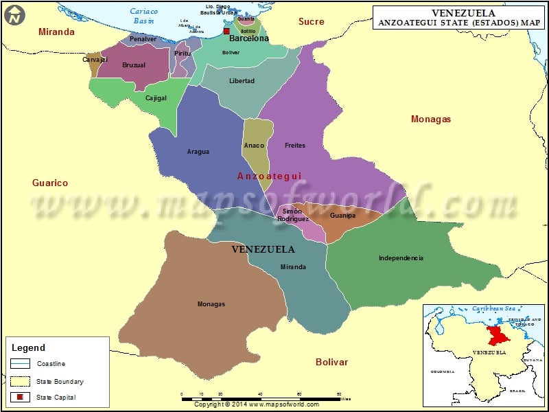 Anzoategui Venezuela Map