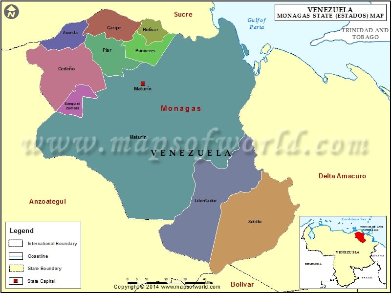 Monagas Venezuela Map