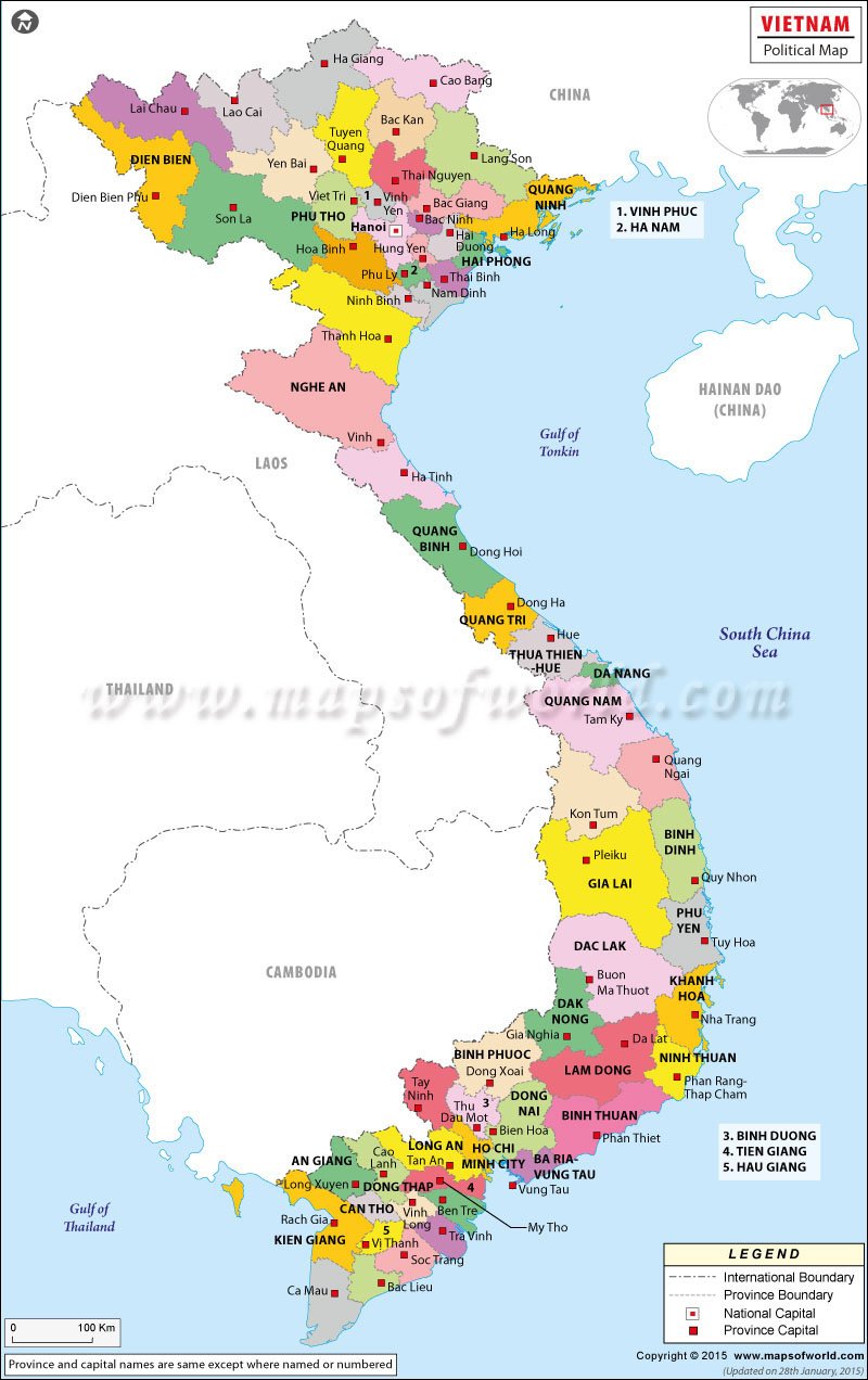 Political Map of Vietnam | Vietnam Provinces Map