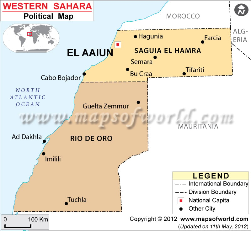 Western Sahara Africa Map