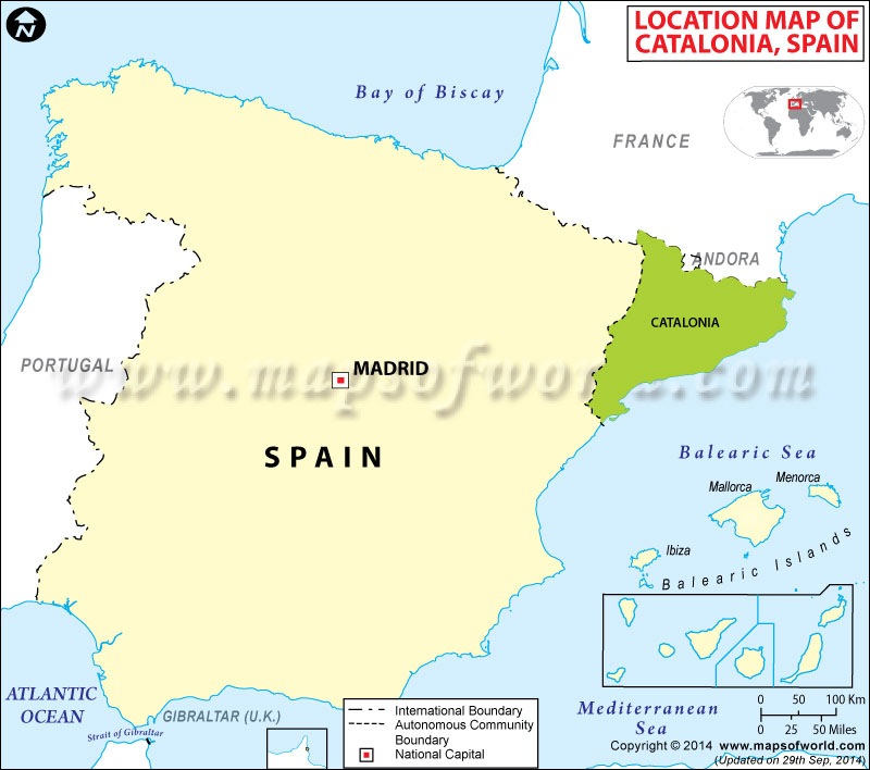 Map Of Catalonia And Spain Where Is Catalonia, Location Of Catalonia In Spain Map