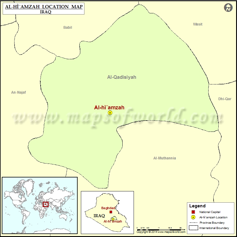 Where is Al hamzah | Location of Al hamzah in Iraq Map