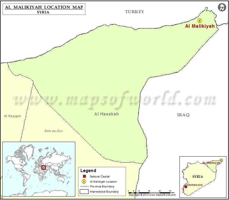 Where is Al Malikiyah | Location of Al Malikiyah in Syria Map