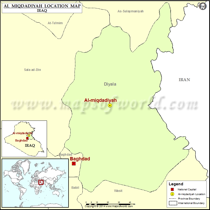 Where is Al miqdadiyah | Location of Al miqdadiyah in Iraq Map