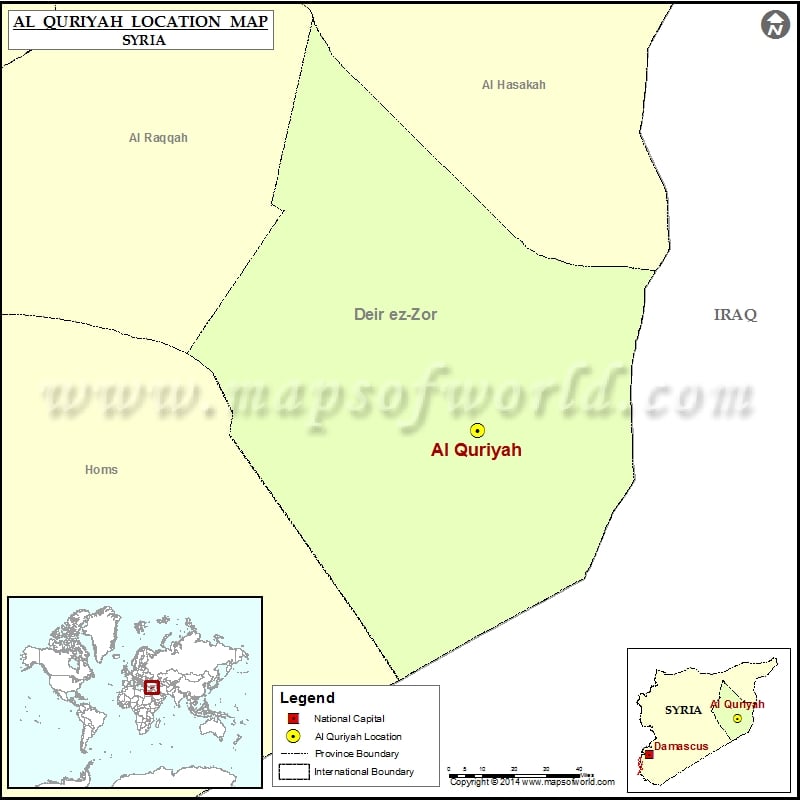 Where is Al Quriyah | Location of Al Quriyah in Syria Map