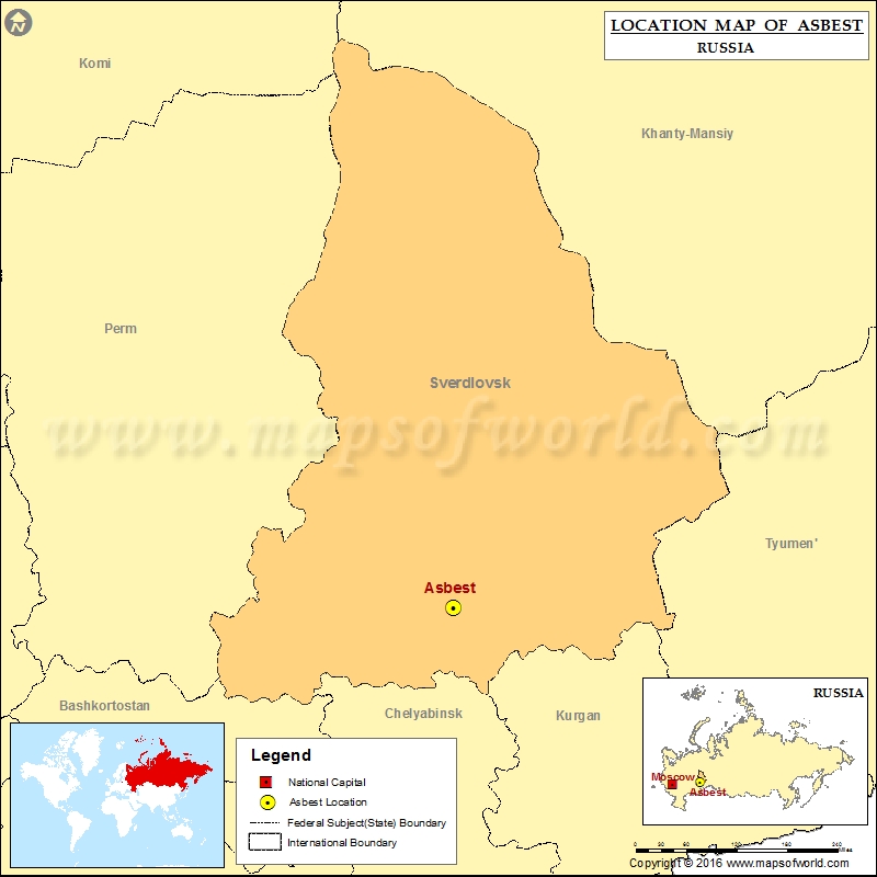 Where is Asbest | Location of Asbest in Russia Map