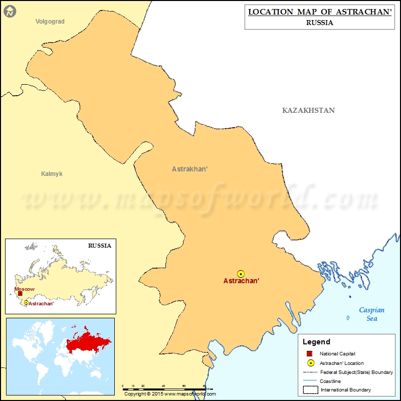 Where is Astrachan | Location of Astrachan in Russia Map