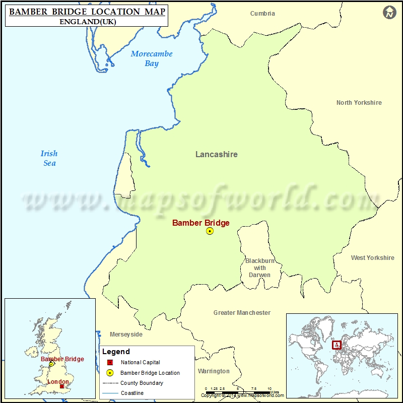 Where is Bamber Bridge | Location of Bamber Bridge in England Map