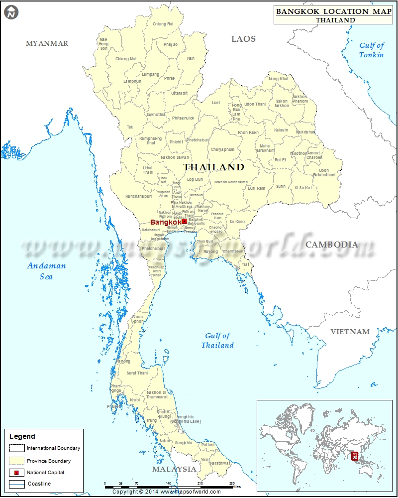 Where is Bangkok | Location of Bangkok in Thailand Map