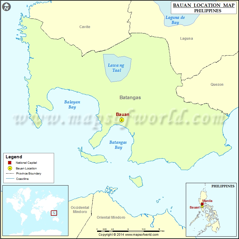 Where is Bauan | Location of Bauan in Philippines Map