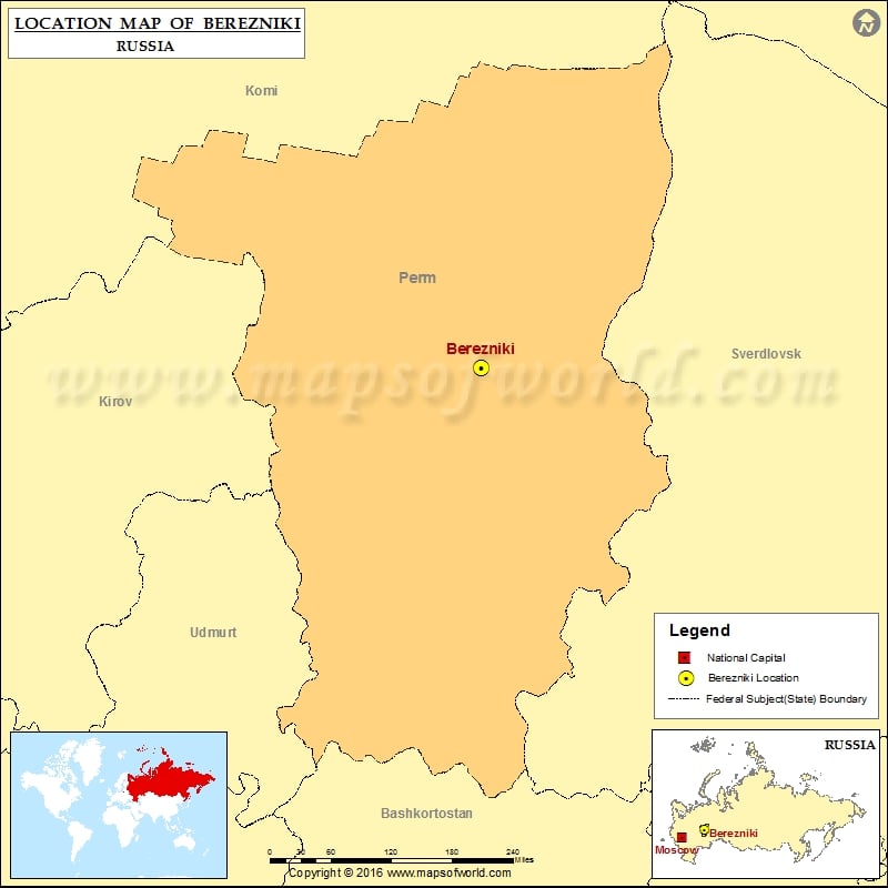 Where is Berezniki | Location of Berezniki in Russia Map