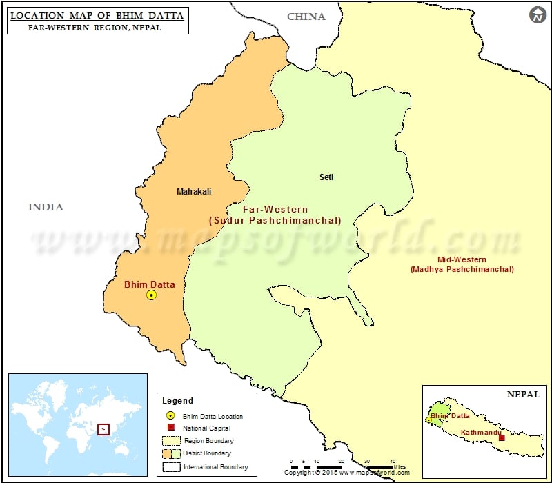 Where is Bhim Datta| Location of Bhim Datta in Nepal Map