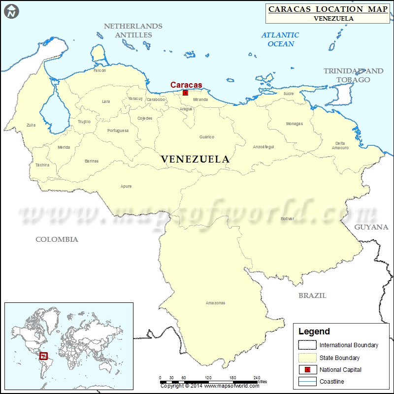 Where is Caracas | Location of Caracas in Venezuela Map