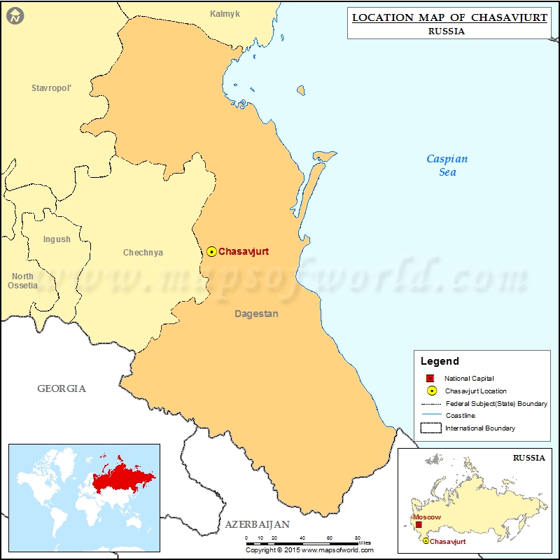 Where is Chasavjurt | Location of Chasavjurt in Russia Map