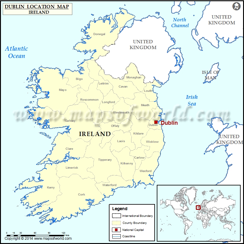 Dublin In World Map Where is Dublin | Location of Dublin in Ireland Map