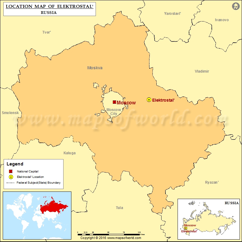 Where is Elektrostal | Location of Elektrostal in Russia Map