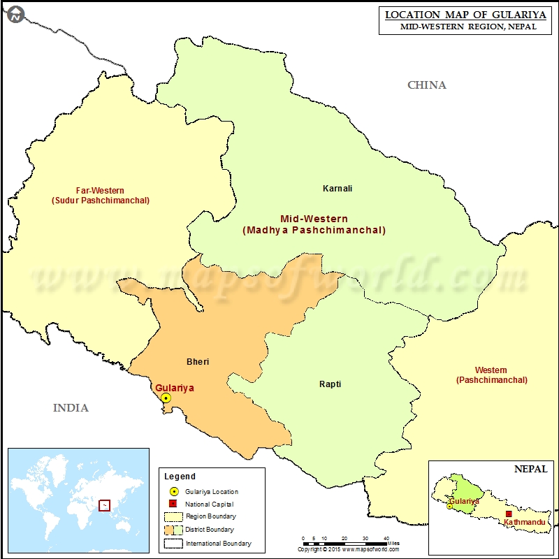 Where is Gulariya| Location of Gulariya in Nepal Map