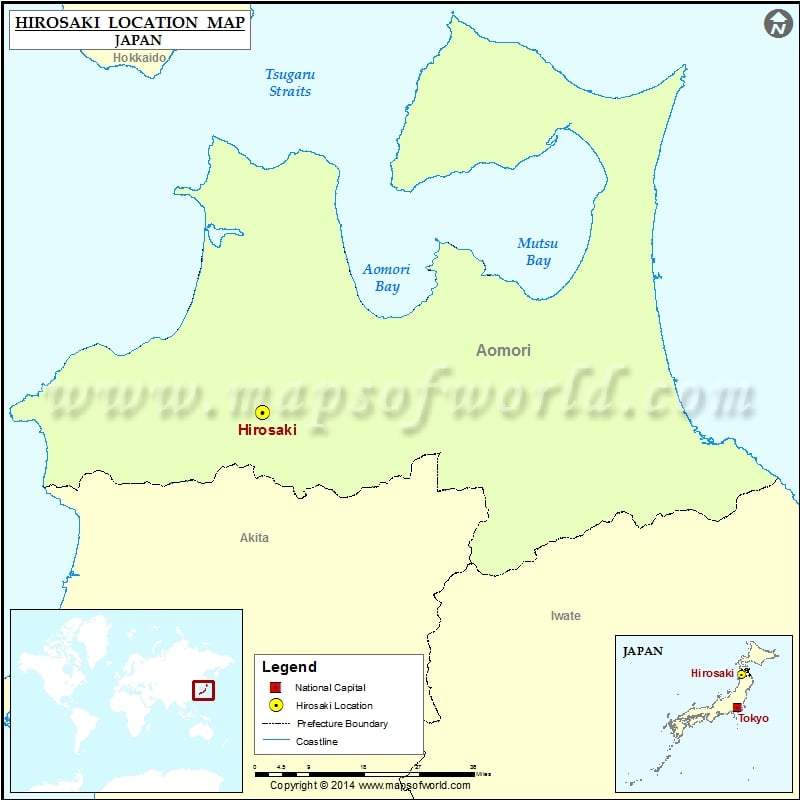 Where is Hirosaki | Location of Hirosaki in Japan Map