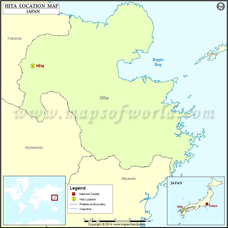 Where is Hita | Location of Hita in Japan Map