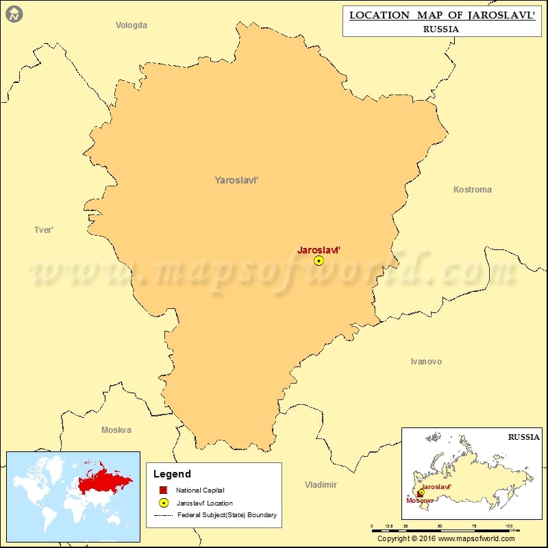 Where is Jaroslavl | Location of Jaroslavl in Russia Map