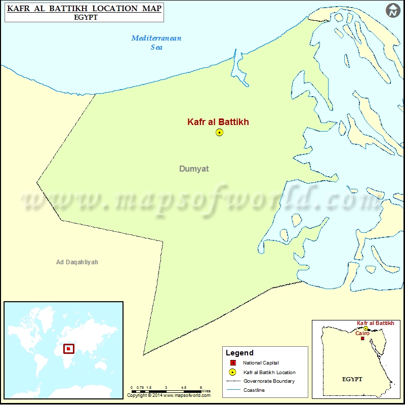 Where is Kafr al Battikh | Location of Kafr al Battikh in Egypt Map