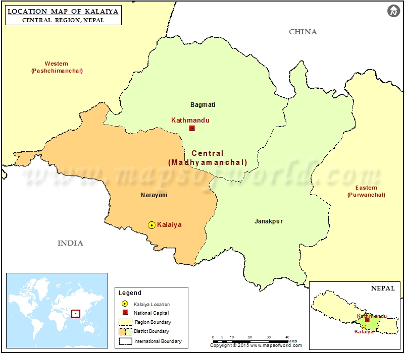 Where is Kalaiya | Location of Kalaiyain Nepal Map