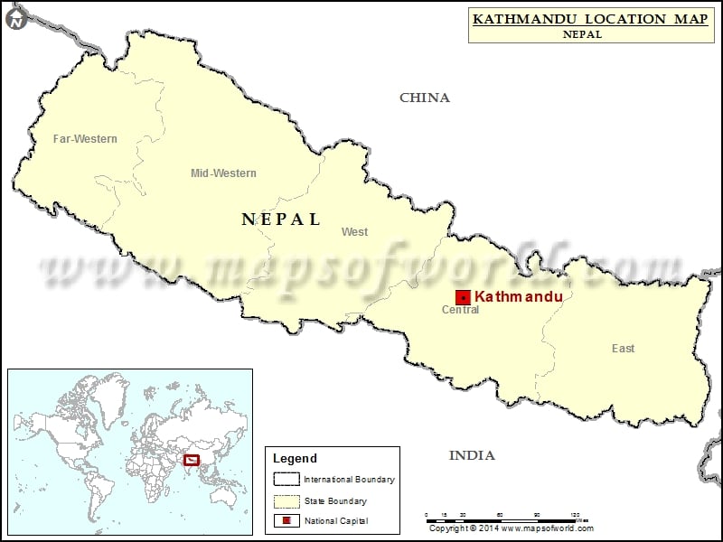 Where Is Kathmandu Location Of Kathmandu In Nepal Map