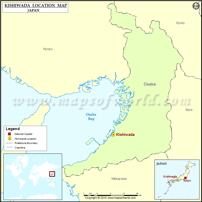 Where is Kishiwada | Location of Kishiwada in Japan Map