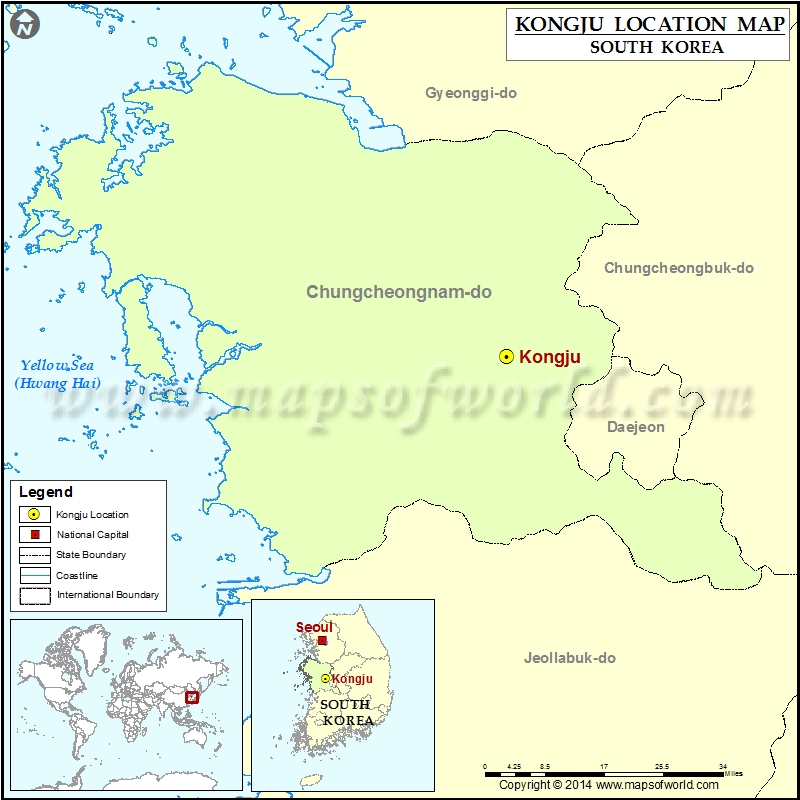 Where is Kongju | Location of Kongju in South Korea Map