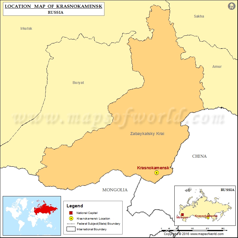 Where is Krasnokamensk | Location of Krasnokamensk in Russia Map