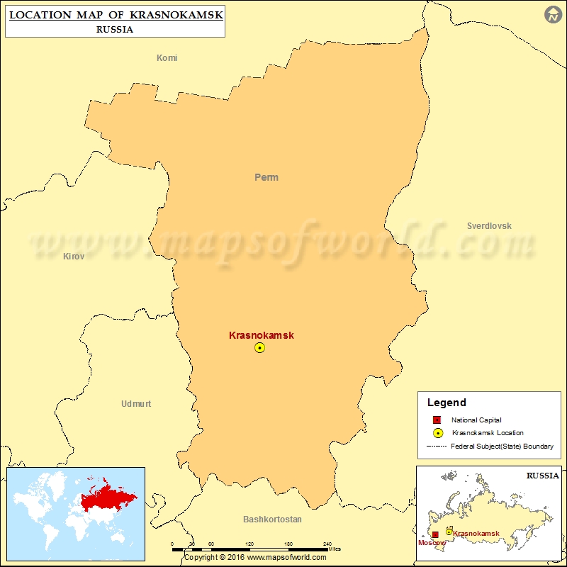 Where is Krasnokamsk | Location of Krasnokamsk in Russia Map