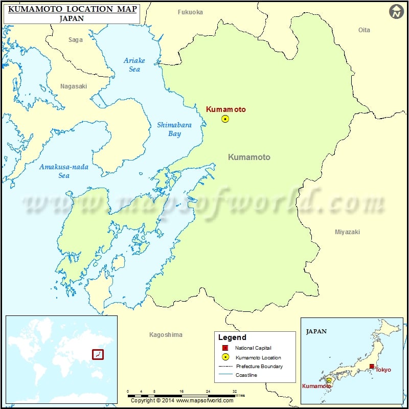 Where is Kumamoto | Location of Kumamoto in Japan Map