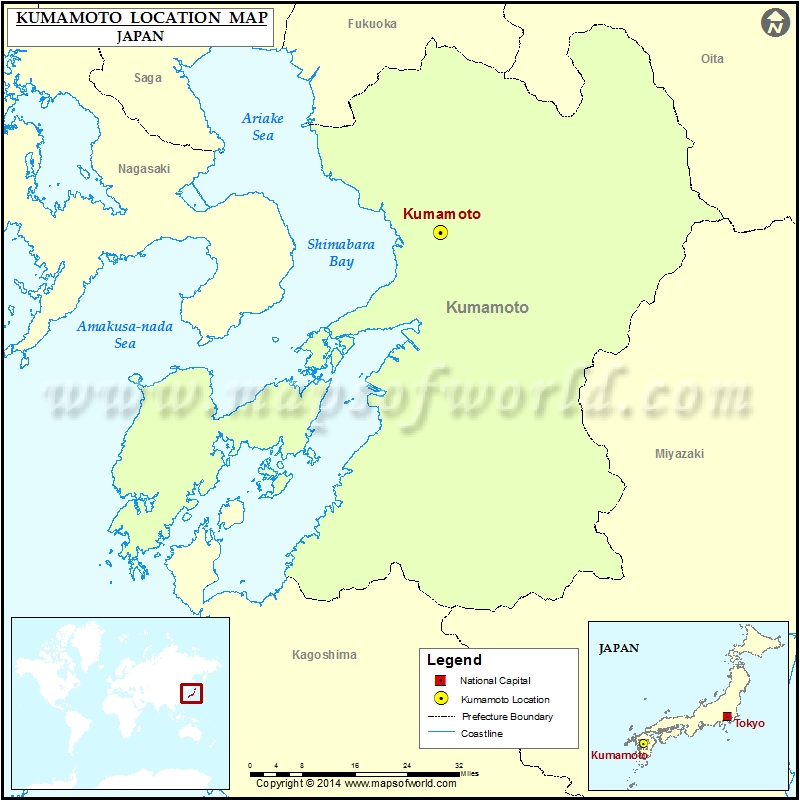 Where is Kumamoto | Location of Kumamoto in Japan Map