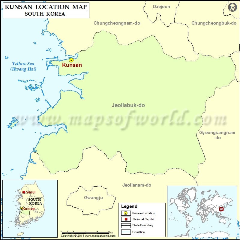 Where is Kunsan | Location of Kunsan in South Korea Map