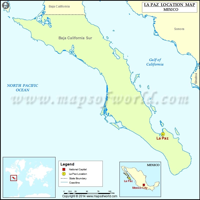 Where Is La Paz Location Of La Paz In Mexico Map