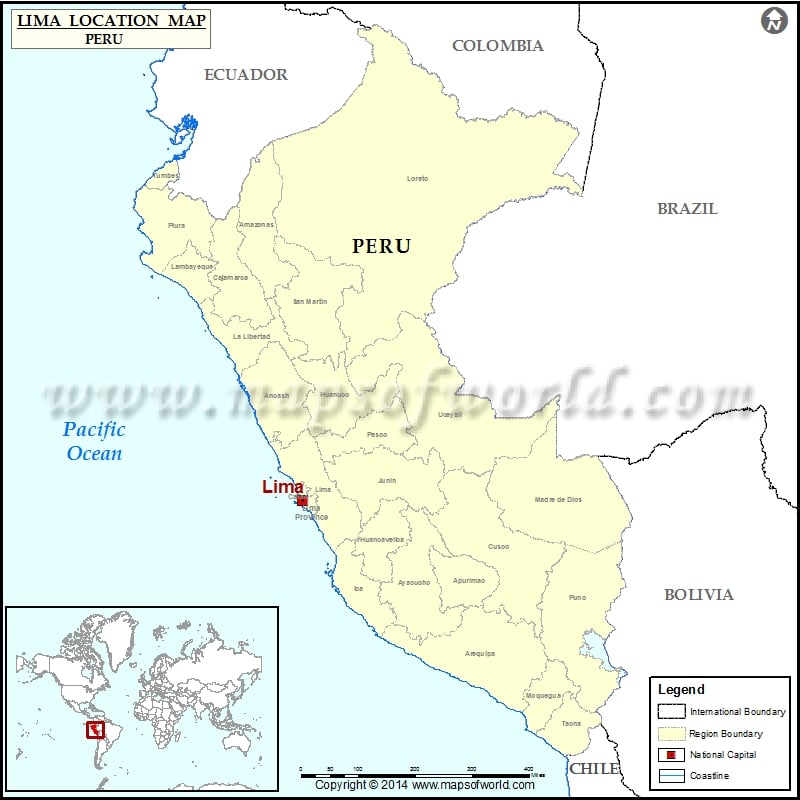Where Is Lima Location Of Lima In Peru Map