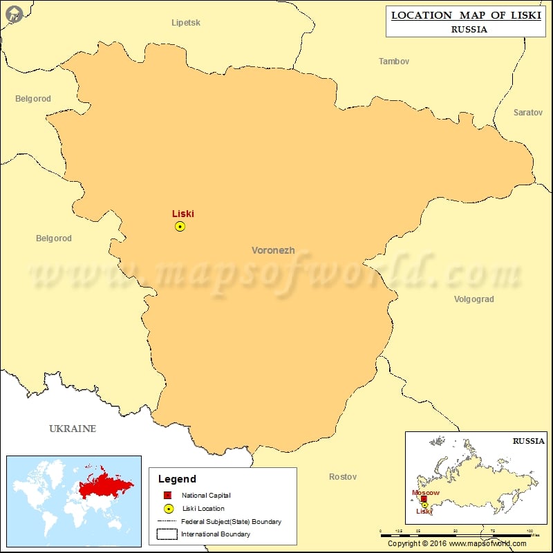 Where is Liski | Location of Liski in Russia Map