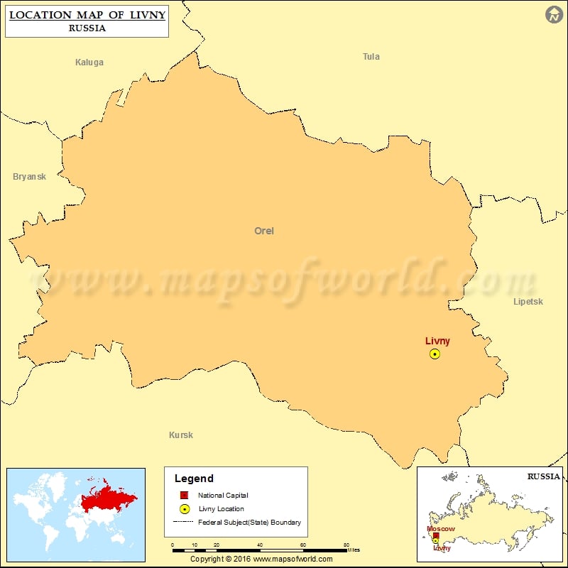 Where is Livny | Location of Livny in Russia Map