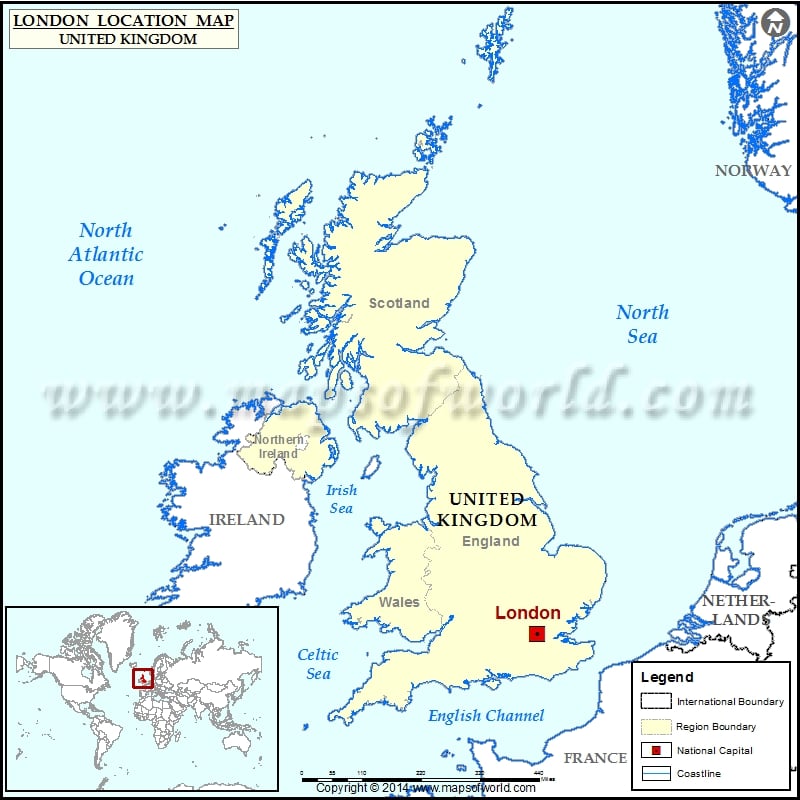 Where Is London Location Of London In United Kingdom Map