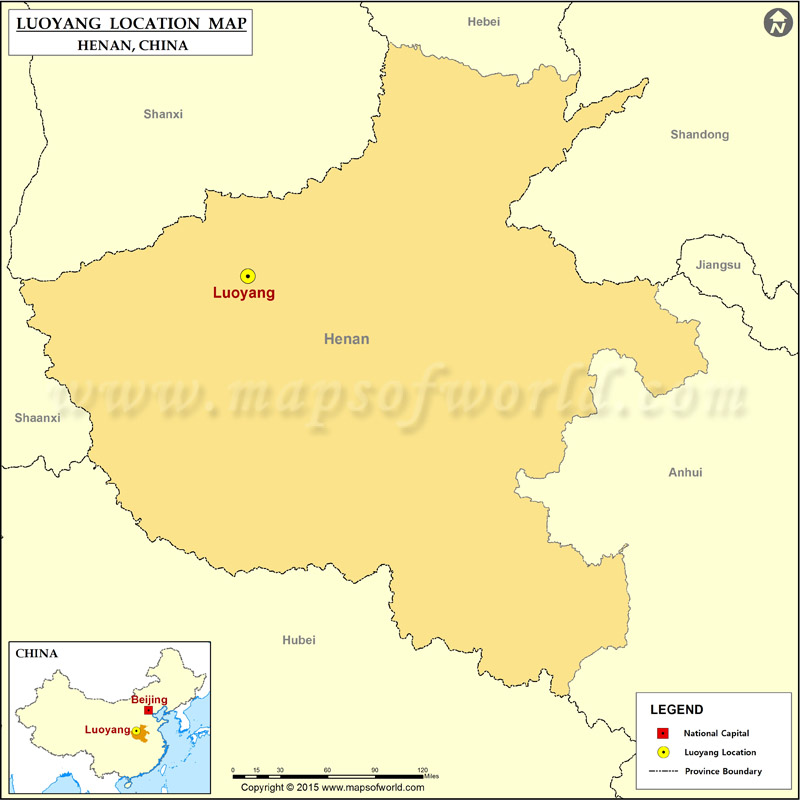 Where is Luoyang Located, Location of Luoyang in China Map