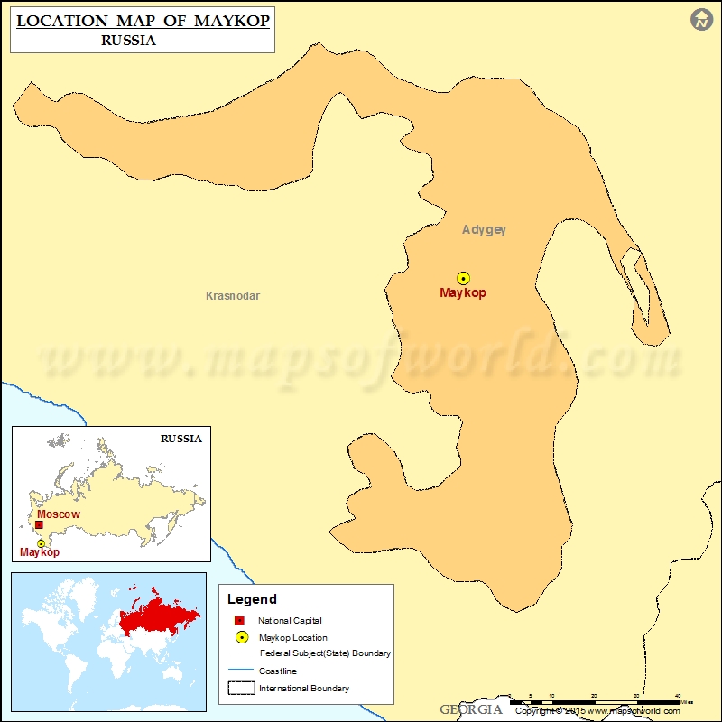 Where is Maykop | Location of Maykop in Russia Map