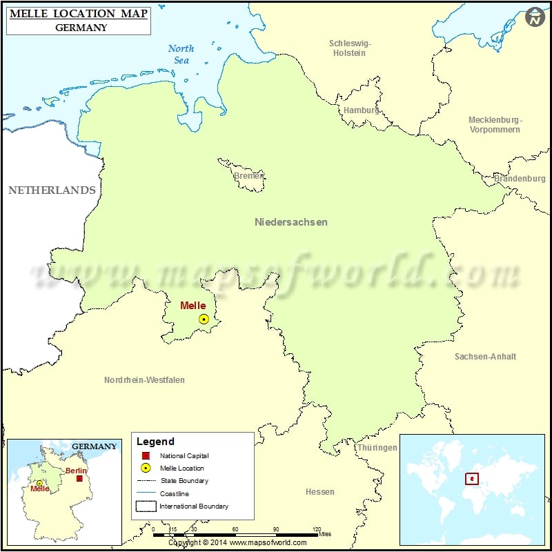 Where is Melle | Location of Melle in Germany Map