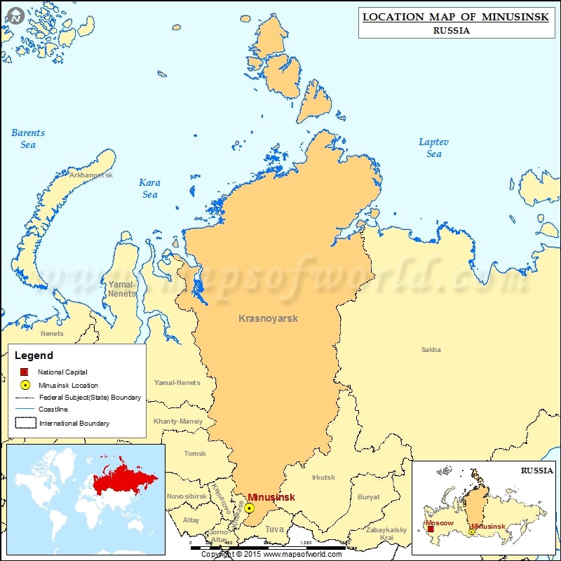 Where is Minusinsk | Location of Minusinsk in Russia Map