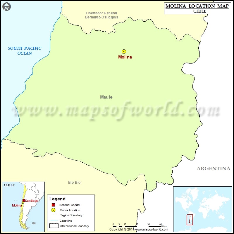 Where is Molina| Location of Molina in Chile Map