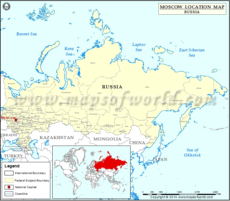 Moscow In The World Map Where Is Moscow | Location Of Moscow In Russia Map